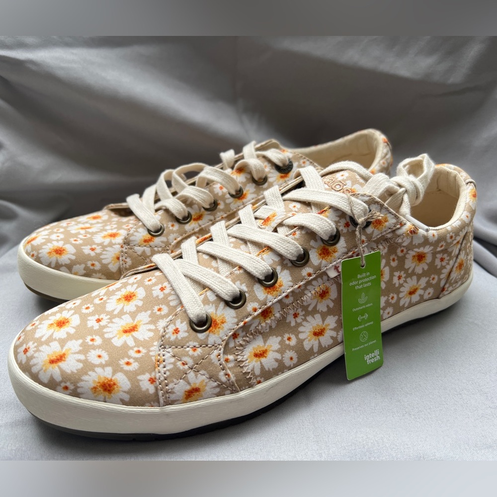 Taos Star Tan Floral Print Sz 10 NWOB